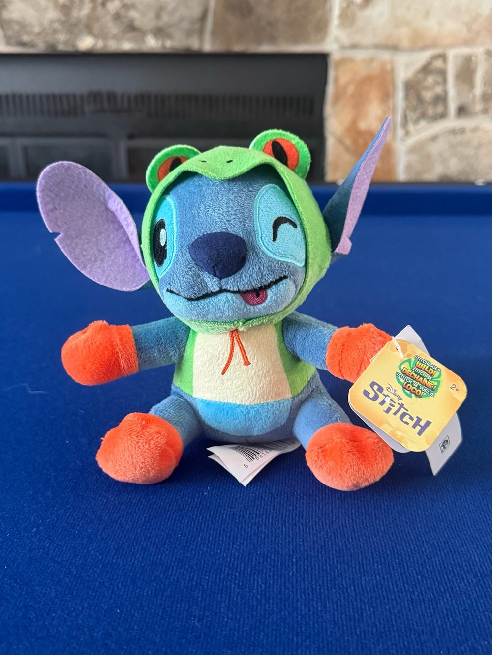 Disney Stitch Plush in Green Frog Hoodie - Cute Kids Toy